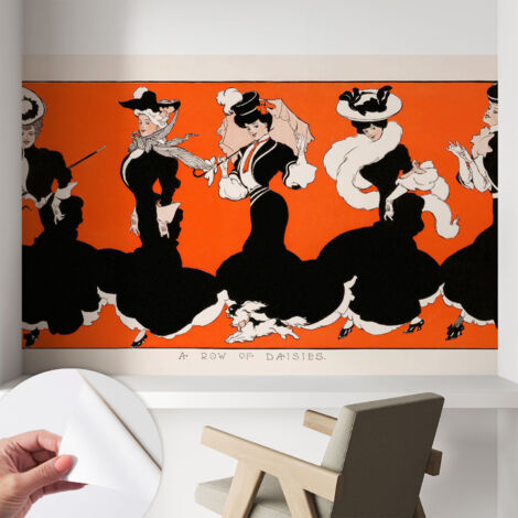 Papier peint adhésif autocollant pour salon chambre à coucher tendance et originale Tenues féminines 104x70 cm