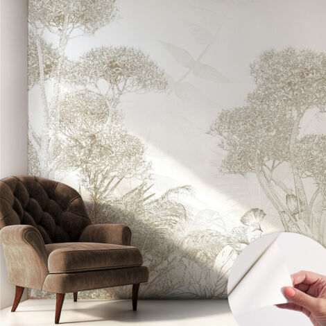 Papier peint adhésif autocollant pour salon chambre à coucher tendance et originale Végétation tropicale 250x250 cm