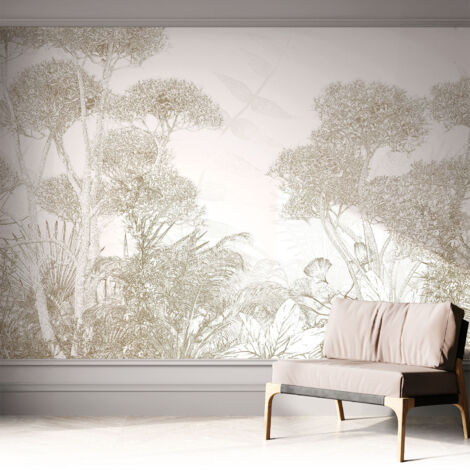 Papier peint adhésif autocollant pour salon chambre à coucher tendance et originale Végétation tropicale 312x219 cm