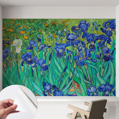 Papier peint adhésif avec colle pour décoration moderne de salon chambre à coucher cuisine et bureau Facile Fleurs de jardin 152x104 cm