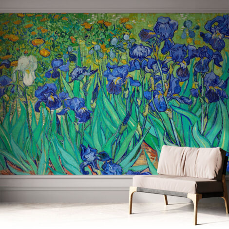 Papier peint adhésif avec colle pour décoration moderne de salon chambre à coucher cuisine et bureau Facile Fleurs de jardin 312x219 cm