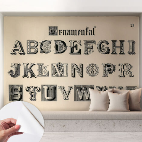 Papier peint adhésif avec colle pour décoration moderne de salon chambre à coucher cuisine et bureau Facile Lettres décoratives 208x146 cm