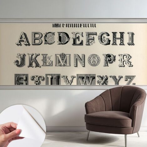 Papier peint adhésif avec colle pour décoration moderne de salon chambre à coucher cuisine et bureau Facile Lettres décoratives 250x104 cm