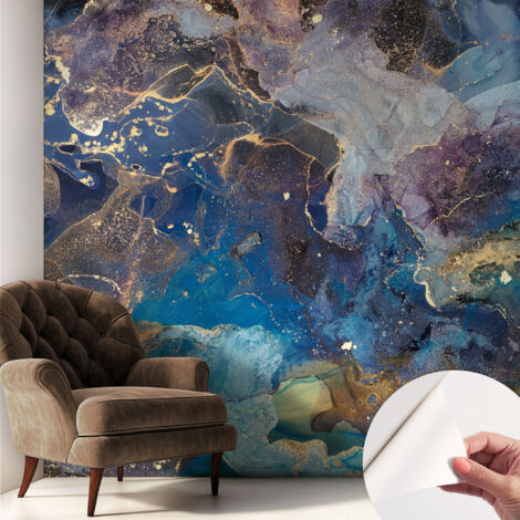 Papier peint adhésif avec colle pour décoration moderne de salon chambre à coucher cuisine et bureau Facile Mosaïque cosmique 250x250 cm