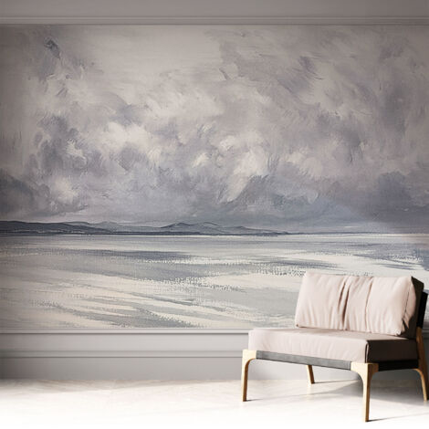Papier peint adhésif avec colle pour décoration moderne de salon chambre à coucher cuisine et bureau Facile Orage à l'horizon 312x219 cm