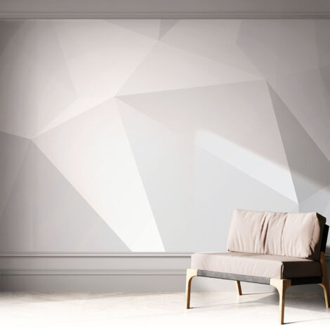 Papier peint adhésif avec colle pour décoration moderne de salon chambre à coucher cuisine et bureau Facile Triangles gris 312x219 cm