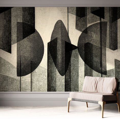 Papier peint adhésif décoratif avec colle pour salon chambre et bureau Installation rapide Formes géométriques 312x219 cm