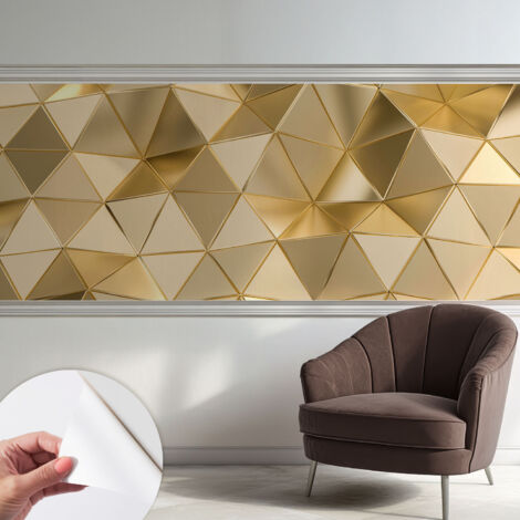 Papier peint adhésif décoratif avec colle pour salon chambre et bureau Installation rapide Motifs triangulaires 250x104 cm