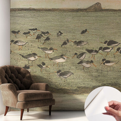 Papier peint adhésif décoratif avec colle pour salon chambre et bureau Installation rapide Tranquillité aviaire 250x250 cm
