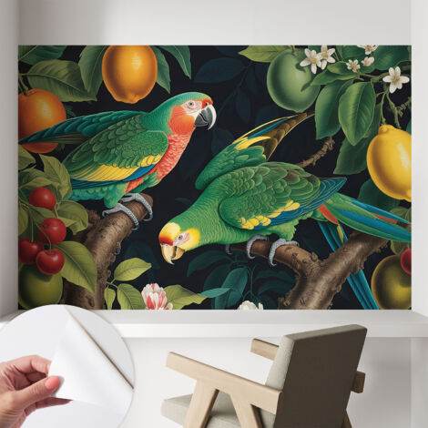 Papier peint adhésif décoratif pour chambre et salon Design moderne à poser facilement Aventure tropicale 104x70 cm