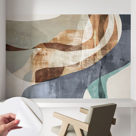 Papier peint adhésif décoratif pour chambre et salon Design moderne à poser facilement Composition abstraite 104x70 cm