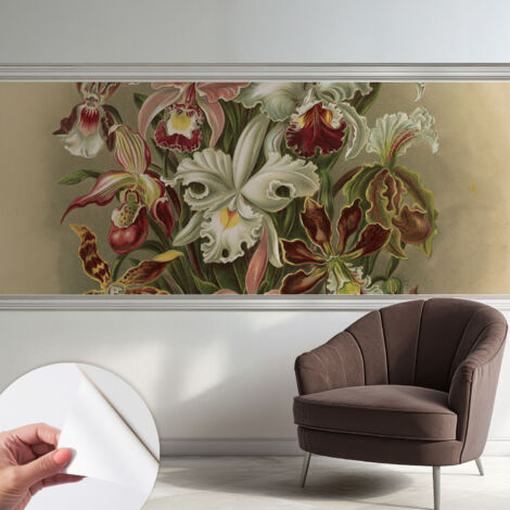 Papier peint adhésif décoratif pour chambre et salon Design moderne à poser facilement Élégance florale 250x104 cm