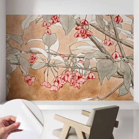 Papier peint adhésif décoratif pour chambre et salon Design moderne à poser facilement Harmonie florale 104x70 cm
