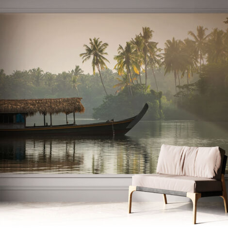 Papier peint adhésif décoratif pour chambre et salon Design moderne à poser facilement Havre tropical 312x219 cm