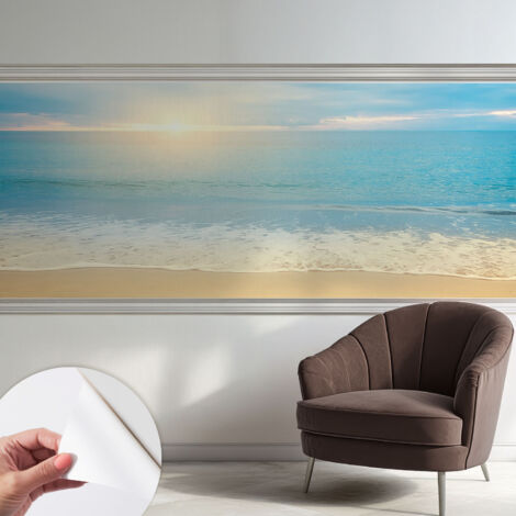 Papier peint adhésif décoratif pour chambre et salon Design moderne à poser facilement Lever du soleil 250x104 cm