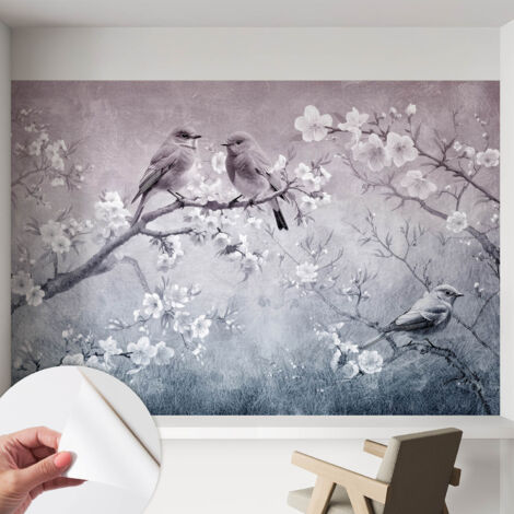 Papier peint adhésif décoratif pour chambre et salon Design moderne à poser facilement Nature subtile 152x104 cm