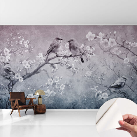 Papier peint adhésif décoratif pour chambre et salon Design moderne à poser facilement Nature subtile 416x254 cm