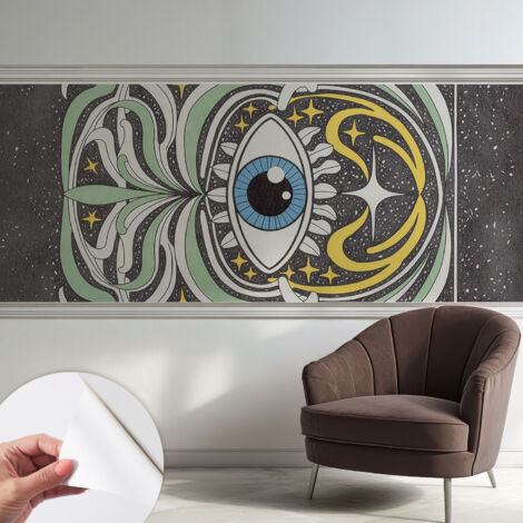 Papier peint adhésif décoratif pour chambre et salon Design moderne à poser facilement Œil symétrique 250x104 cm