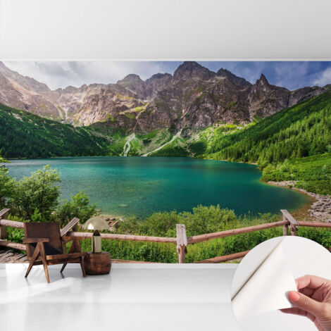 Papier peint adhésif décoratif pour chambre et salon Design moderne à poser facilement Paysage montagneux 416x254 cm