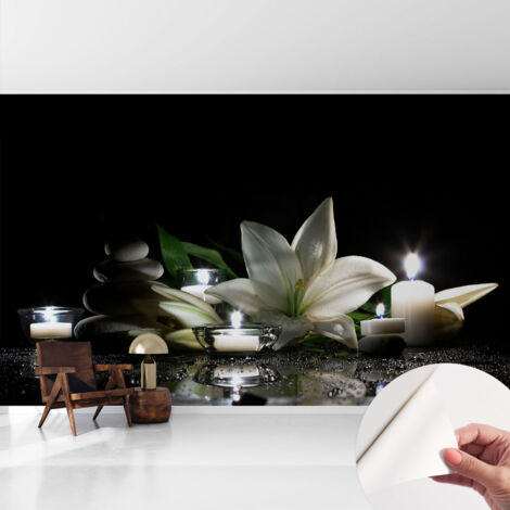 Papier peint adhésif décoratif pour chambre et salon Design moderne à poser facilement Scène relaxante 416x254 cm
