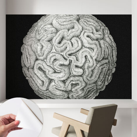 Papier peint adhésif décoratif pour chambre et salon Design moderne à poser facilement Structure sphérique 104x70 cm