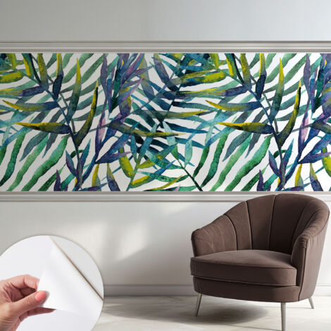 Papier peint adhésif décoratif pour chambre et salon Design moderne à poser facilement Végétation exotique 250x104 cm