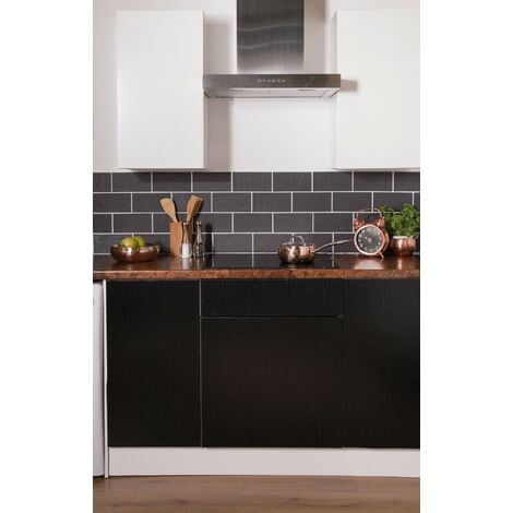 Papier peint adhésif décoratif pour meuble Charred noir 200 x 67,5 cm charbon