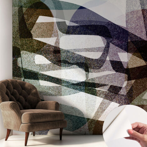 Papier peint adhésif décoratif pour salon chambre et cuisine Facile à poser avec colle Arcs colorés 250x250 cm