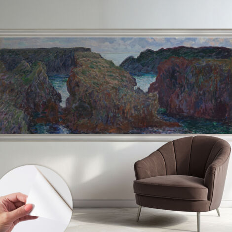 Papier peint adhésif décoratif pour salon chambre et cuisine Facile à poser avec colle Côte rocheuse 250x104 cm