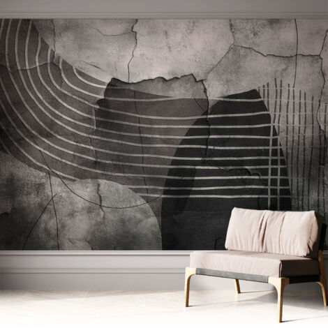 Papier peint adhésif décoratif pour salon chambre et cuisine Facile à poser avec colle Lignes abstraites 312x219 cm