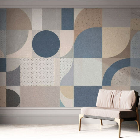 Papier peint adhésif décoratif pour salon chambre et cuisine Facile à poser avec colle Mosaïque géométrique 312x219 cm