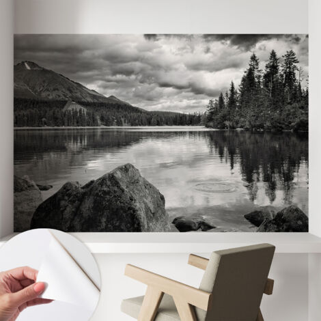 Papier peint adhésif décoratif pour salon chambre et cuisine Facile à poser avec colle Panorama de montagne 104x70 cm