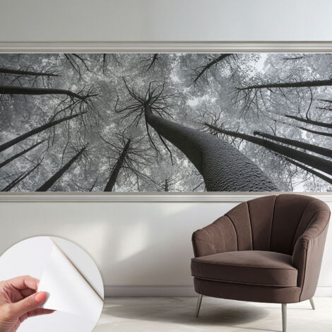 Papier peint adhésif décoratif pour salon chambre et cuisine Facile à poser avec colle Paysage hivernal 250x104 cm