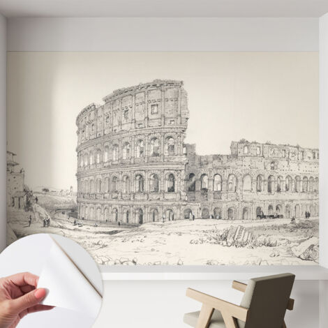 Papier peint adhésif décoratif pour salon chambre et cuisine Facile à poser avec colle Ruines anciennes 152x104 cm