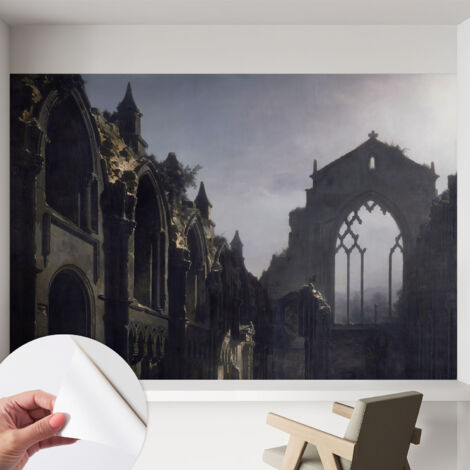 Papier peint adhésif décoratif pour salon chambre et cuisine Facile à poser avec colle Ruines gothiques 152x104 cm