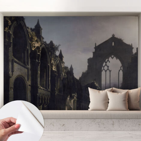 Papier peint adhésif décoratif pour salon chambre et cuisine Facile à poser avec colle Ruines gothiques 208x146 cm