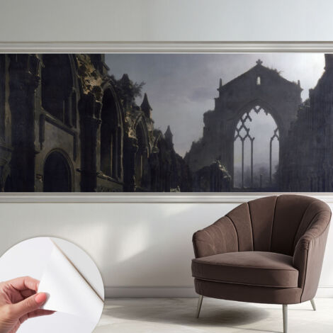 Papier peint adhésif décoratif pour salon chambre et cuisine Facile à poser avec colle Ruines gothiques 250x104 cm