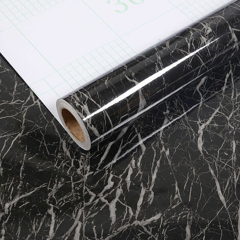 Papier Adhésif pour Meuble Marbre 60 cm X 500 cm Gris Blanc Autocollant  Papier Peint Adhésif