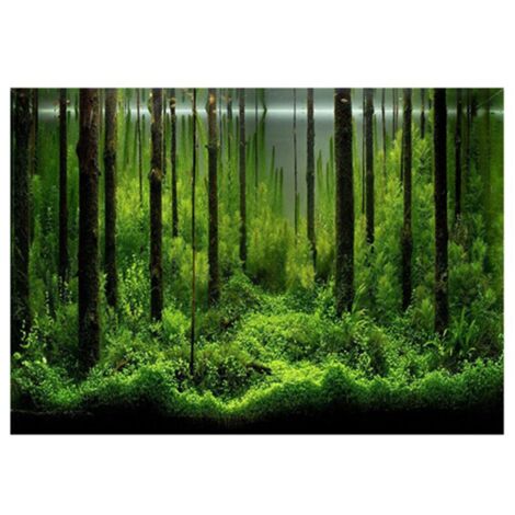 Papier peint adhésif PVC décoration aquarium forêt tropicale (61x30 cm)