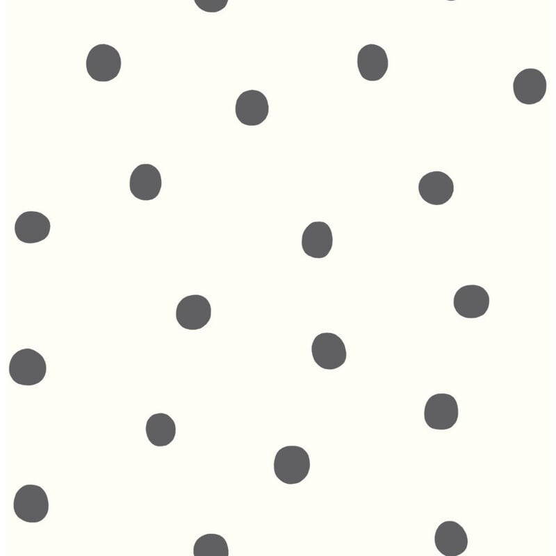 Roommates - Papier peint auto-adhésif - Gros Points Noirs - 5.75 m x 45 cm
