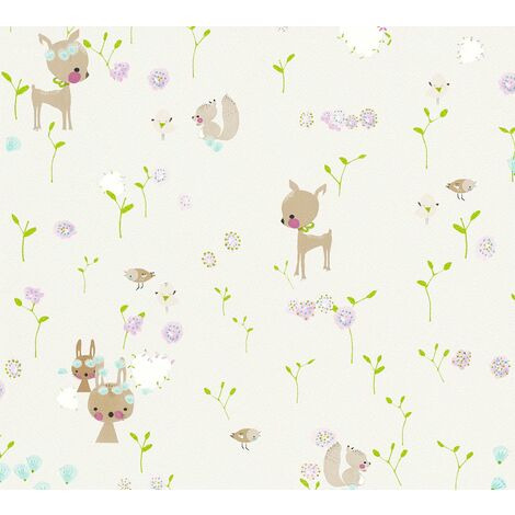 Papier peint animaux de la forêt - 53 cm x 10,05 m de A.S. Création