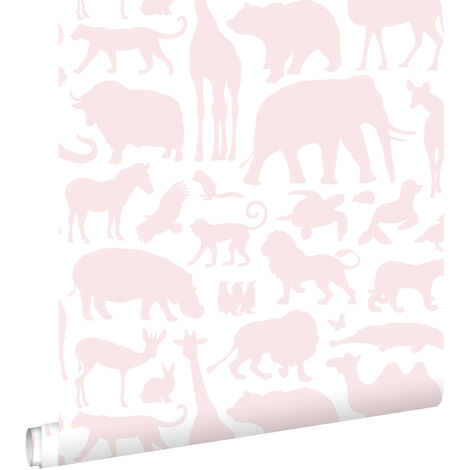 papier peint animaux rose clair - ESTAhome