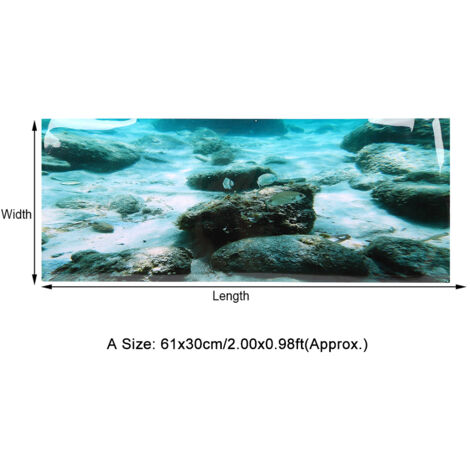 Papier Peint Aquarium Fond Marin PVC 61x30 cm - Décoration de Fonds pour Aquariophilie - AUTRES
