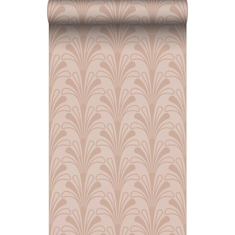 Papier peint art déco rose terracotta Origin Wallcoverings