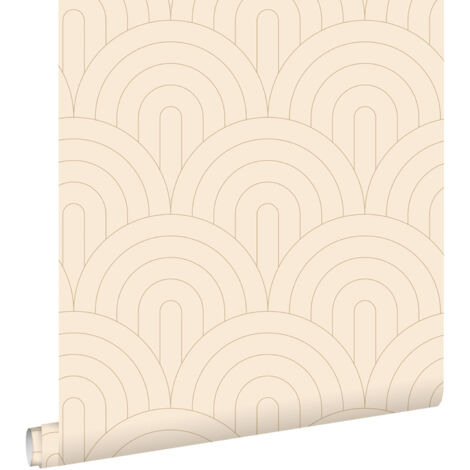 papier peint art déco beige  - ESTAhome