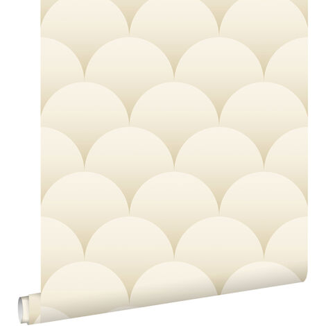 papier peint art déco sable beige - ESTAhome