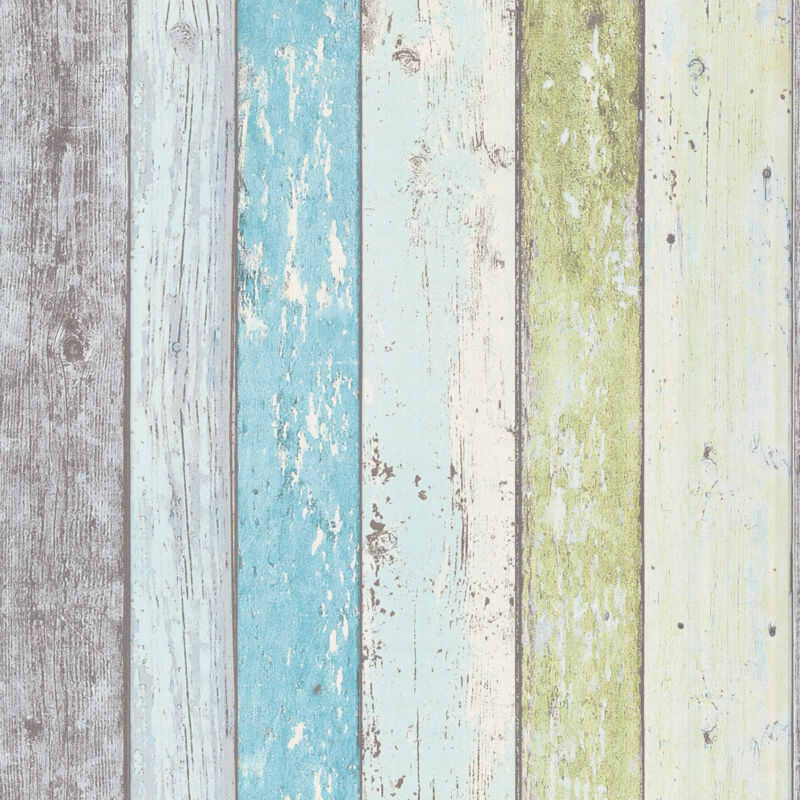 Papier peint imitation bois gris, bleu, vert Tapisseries vert gris bleu bois usé moderne Papier peint parfaits salon et salle de bains