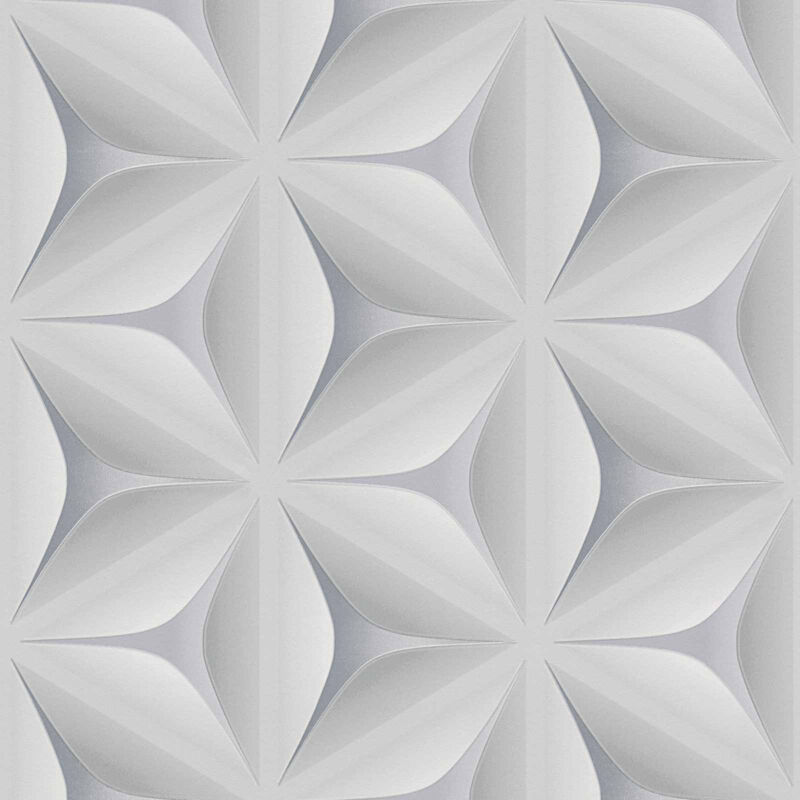 A.s.creations - Papier peint 3D moderne gris clair salon Tapisserie fleurie géométrique pour chambre Papier peint original intissé pour couloir