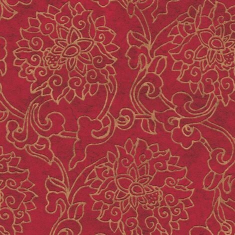 Profhome 374701-GU Papier peint asiatique légèrement texturé subtilement chatoyant 5,33 m2