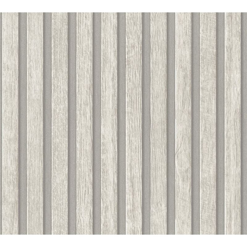 Papier peint 3D aspect bois Profhome 391095 papier peint intissé gaufré à chaud texturé à l'aspect de bois mat gris gris-clair 5,33 m2